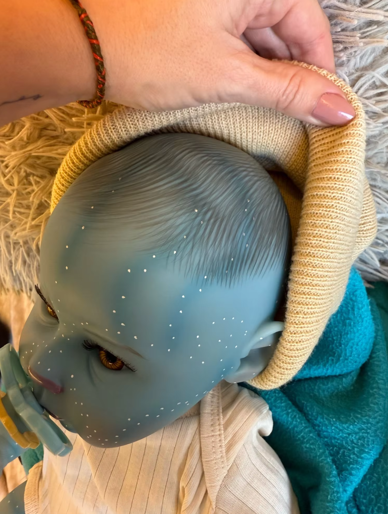 Avatar-Inspirerad Glow-in-the-Dark Reborn-docka ”Nova” – 50 cm med 3D-målad Hud & Synliga Ådror