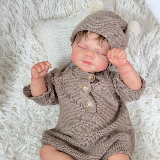 Pascale Nyfödd Docka – 3D Hudmålning med Synliga Ådror och Mjuk Beröring