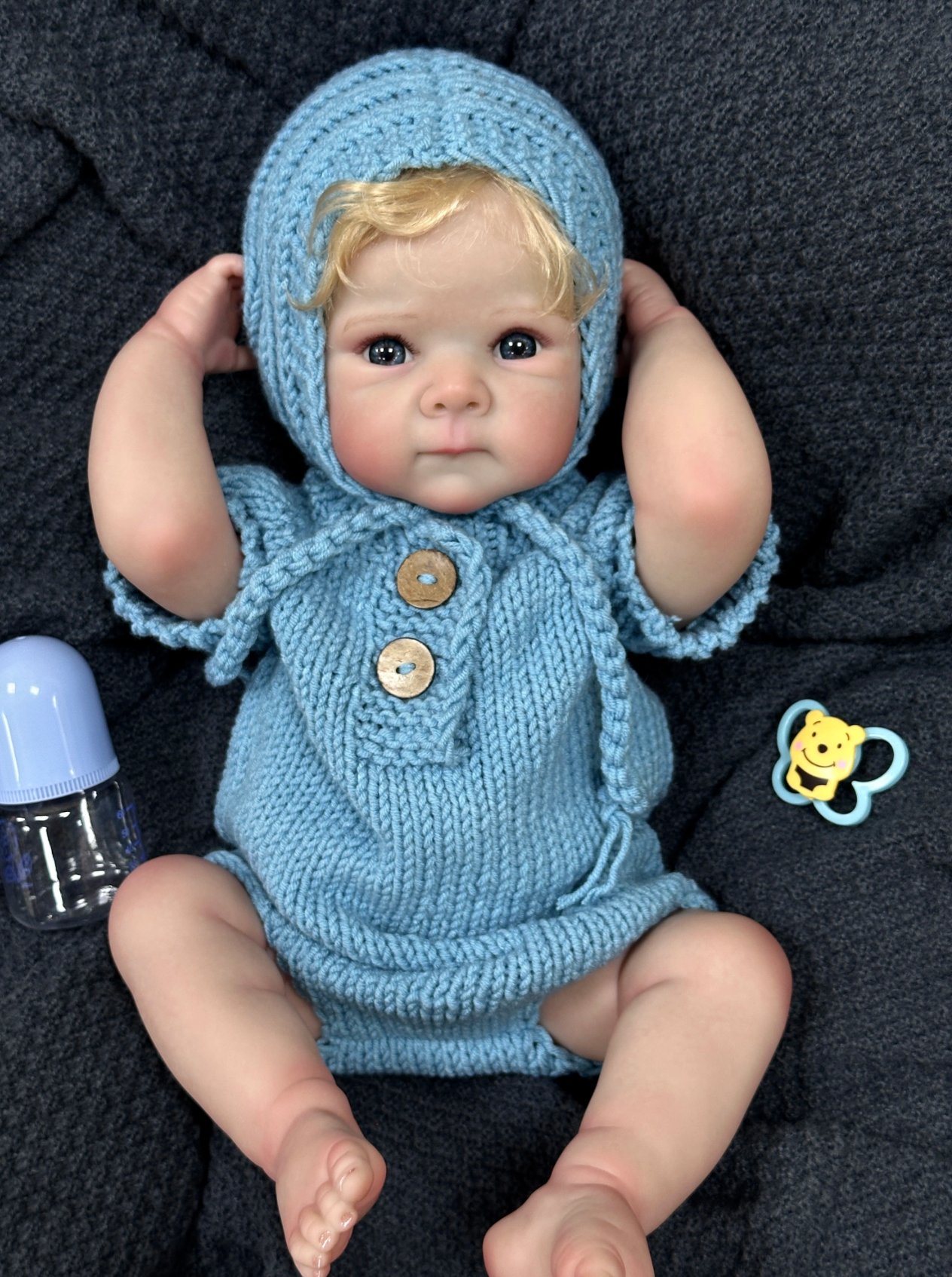 Darcy – 50 cm bedårande Reborn bebisdocka med blå ögon & handrotat blont hår