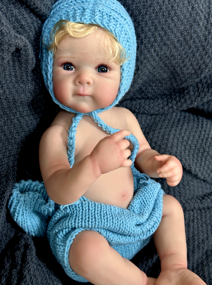 Darcy – 50 cm bedårande Reborn bebisdocka med blå ögon & handrotat blont hår
