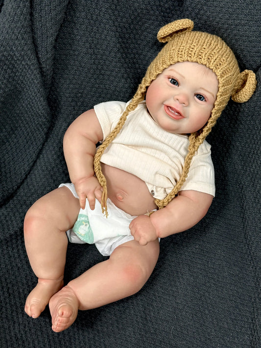 Emilia – 50 cm bedårande Reborn bebisdocka med blå ögon & helkropp i vinyl
