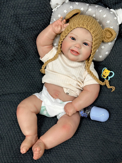 Emilia – 50 cm bedårande Reborn bebisdocka med blå ögon & helkropp i vinyl